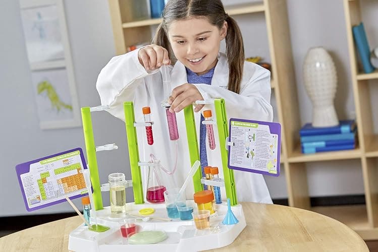 Thames & Kosmos Ooze Labs Chemistry Station Science Experiment Kit, 20 Non-Hazardous Experiments Including Safe Slime, Chromatography, Acids, Bases & More, Multi-Color thumbnail 5