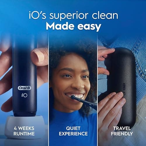 Oral-B Rechargeable Electric Toothbrush, iO Limited Simple Clean, 3 Cleaning Modes, Automatic Pressure Sensor to Protect Gums, Travel Case, Night Black thumbnail 2