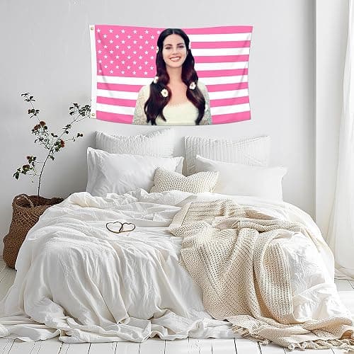 Shmbada 3x5 Foot LanaDel Decorative Rey Flag, Double Stitched with 2 Brass Grommets, Tapestry Wall Hanging for Room Decor, College Dorm, Outdoor Porch, or Indoor thumbnail 4
