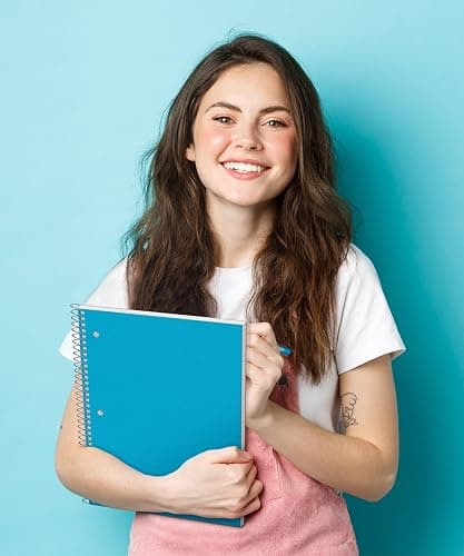 Dunwell Graph Paper Notebook 8.5 x 11 (Blue) Plastic Cover, 100 Sheets (200 Pages), 4x4 Squares, 1 Subject Graph Paper Spiral Notebook, 1/4" Grid, Pocket Divider, Easy Tear-Off, 3-Hole Punched | 100 Sheets (200 Pages), 1-Subject Graph Paper Spiral Notebook, 4x4 Squares, Pocket Divider, 3-Hole Punched Pages thumbnail 9