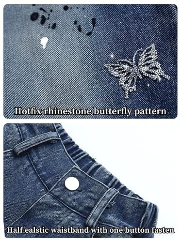 👖Wide Leg Baggy Jeans w/ butterflies👖 thumbnail 5