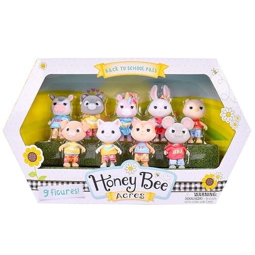 Sunny Days Entertainment Honey Bee Acres Back to School Pals – 9 Miniature Flocked Dolls | Small Collectible Figures | Pretend Play Toys for Kids thumbnail 3