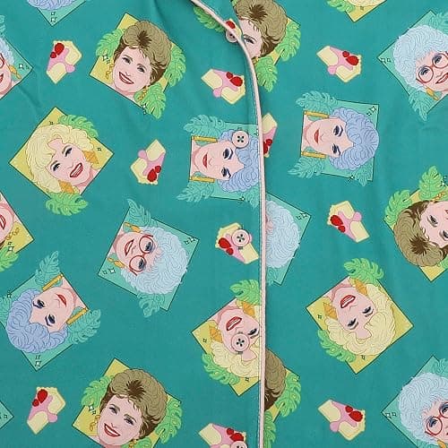 Bioworld Golden Girls Characters All-Over Print Women's Button-Down Shirt And Pants 2-Piece Pajama Set thumbnail 7