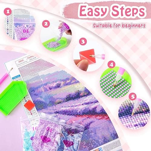IPISSOI Watercolor Two Pink Cherry with Bow Diamond Painting Art Kit for Adults DIY Diamond Art Painting for Beginners Full Drill Round Gem Art Painting for Crafts Home Wall Decor 12x16 Inch thumbnail 6