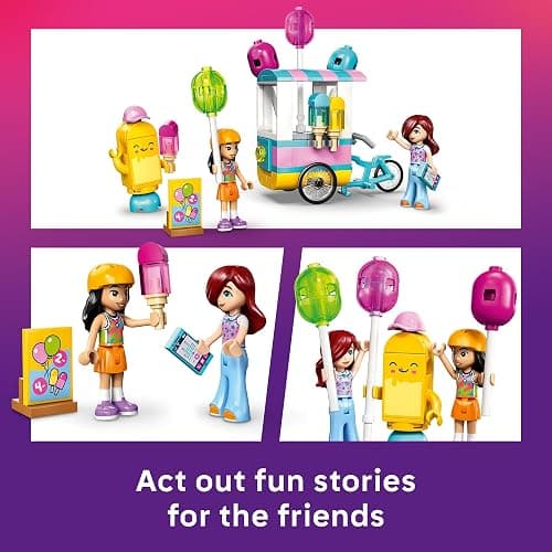 LEGO Friends Ice Cream & Balloon Stand Building Toy for Girls & Boys - Pretend Play Set for Kids, Ages 6+ - W/Liann & Paisley Minidolls & Accessories - Gift Idea for Birthdays - 42692 thumbnail 4