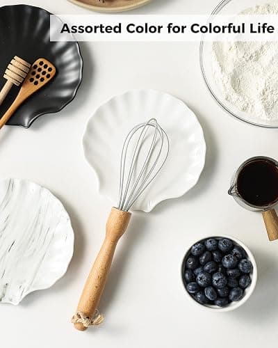 ABRUTY Spoon Rest for Stove Top, Ceramic Spoon Holder for Counter, Modern Farmhouse Decor Accessories for Spatula, Spoons or Tongs thumbnail 6
