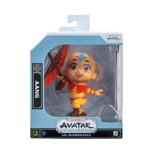 Jazwares Avatar: The Last Airbender Aang - 4-Inch Mini Figure in Kawaii Style in Dynamic Pose with Display Base thumbnail 3