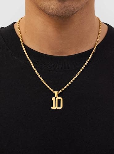 HEYOLL Number Necklace for Men Rustproof Stainless Steel Rope Chain Pendant Basketball/Soccer/Football/Baseball Stuff Accessories Jersey Number Necklaces For Boys Personalized Sports Jewelry Gifts thumbnail 2