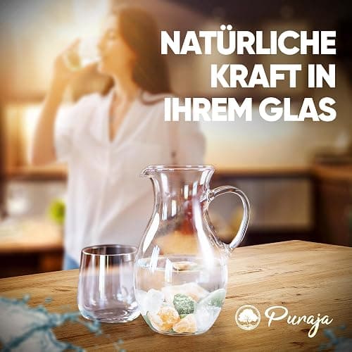 PURAJA Wasserstein Mischung Kraft & Mut | Premium Heilsteine Set aus echten Edelsteinen: Bergkristall, Orangencalcit, Aventurin | 100% natürliche Kristalle thumbnail 2