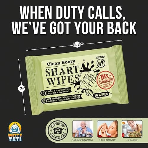 Witty Yeti's Tactical Assault Shart Wipes 1 Pack (10 Wipes). When Your Butt Commits Chemical Warfare, You Need to Call in the Diarrhea Delta Force. thumbnail 6