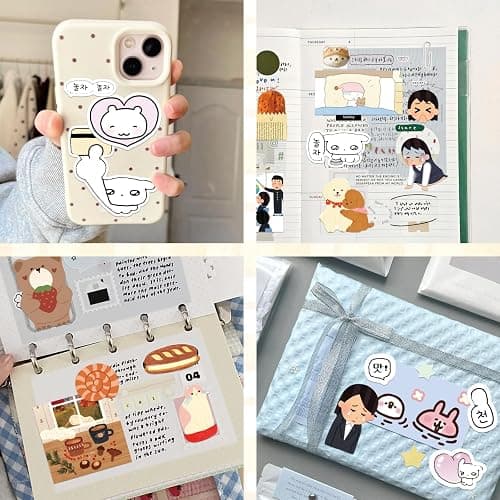 PRSTINCOL Japanese Manga Style Sticker Book with 30 Sheets of Die Cut Stickers, Over 1200 Pieces for DIY Journaling and Scrapbooking thumbnail 5