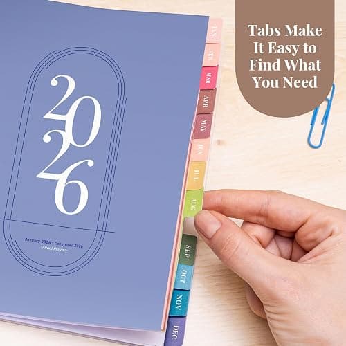 Rileys 2026 Planner, Agenda Planner With Weekly And Monthly View, Daily Agenda Book And Yearly Planners Calendar Book, Spiral Bound With Tabs, Notes, Goals And Holidays (Blue, 8 x 6 in) thumbnail 8