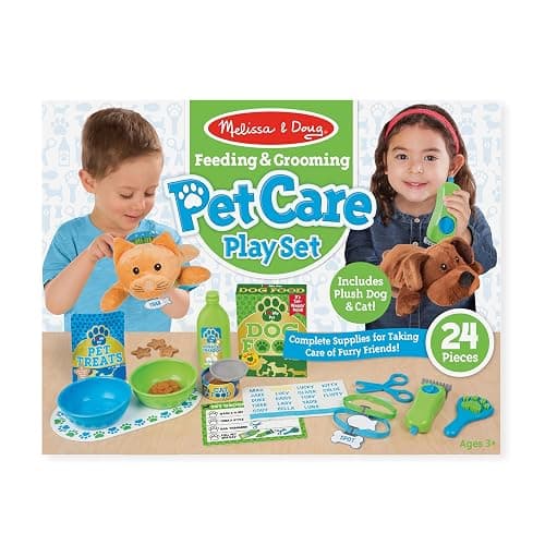 Melissa & Doug Feeding and Grooming Pet Care Play Set Pretend Play Vet Toy Veterinarian Kit for Kids thumbnail 3