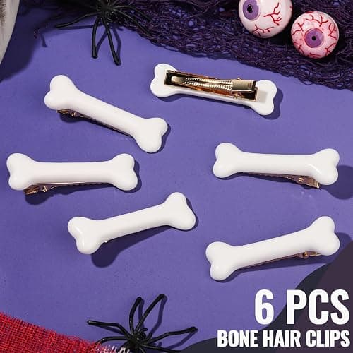 YGDZ 6PCS Bone Hair Clips, Emo Hair Pins, Cutecore Accessories for Women Girls, White Dog Hair Clips for Halloween Costume, Cosplay Party thumbnail 6