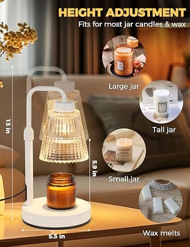 GODONLIF Candle Warmer Lamp with Timer Dimmable, Birthday Gifts for Women Mom, House Warming Gifts New Home Decor, Wax Melt Warmer for Jar Candles with 2 Bulbs thumbnail 2