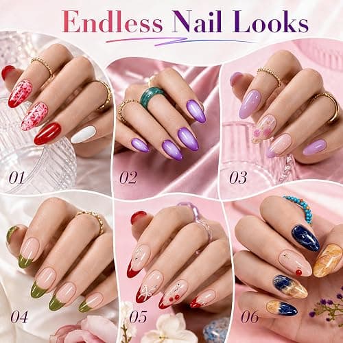 Beetles Fall Gel Polish Set, Fingertip Palette Collection, 32 Colors | With Base Glossy Matte Glitter Top Coat, Pink Red Blue Purple Brown Yellow Green Black White Gel, UV LED Lamp Nails Gifts thumbnail 4