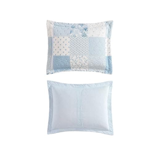 Laura Ashley - Queen Quilt Set, Reversible Premium Bedding with Matching Shams, Luxuriously Soft Home Decor (Colleens Coastal Patchwork Blue, Queen) thumbnail 7