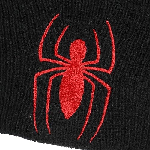 Spider-Man Spiderman Logo Embroidery Standard Cuff Acrylic Knit Beanie Cuff Beanie thumbnail 4