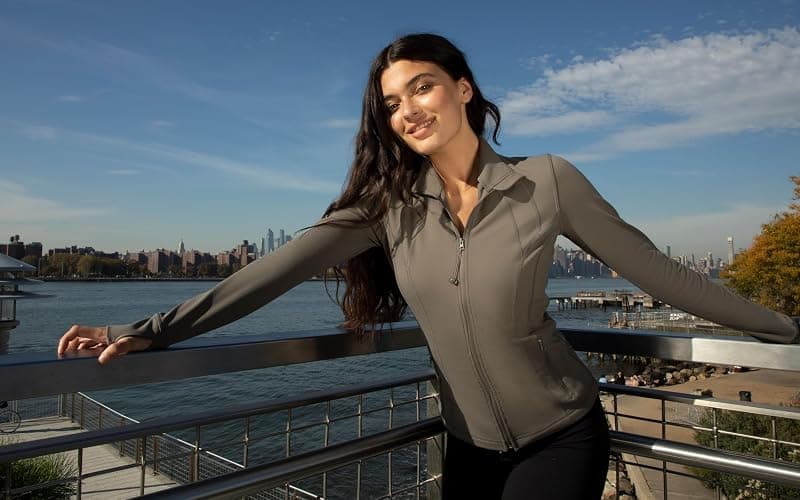 90 Degree By Reflex Full Zip Running Track Jacket Lightweight Athletic Slim Fit Jacket with Thumbholes thumbnail 3