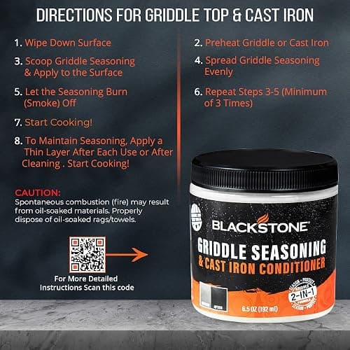 Blackstone 2-IN-1 Griddle & Cast Iron Seasoning Conditioner 6.5 OZ– Effective Seasoning Rub Formula – Food Safe – Easy to Use – with Satisfying Customers Travel Tissue Pack thumbnail 4