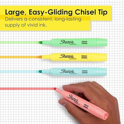 Sharpie® Tank Highlighters, Mild Pastel Colors, Assorted, Chisel Tip, 12 Count - 1 Count (Pack of 12) thumbnail 4