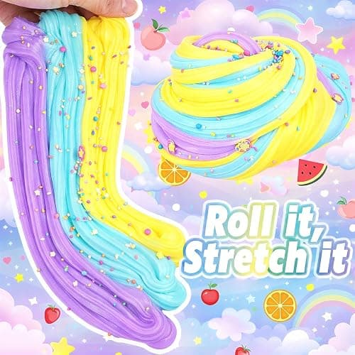 9 Pack Slime Kit with 3 Jelly Cube, 3 Butter & 3 Cloud Slime, Non-Sticky DIY Sensory Toys for Stress Relief, Kids Party Gift for Girls and Boys thumbnail 3