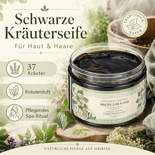 Grandma Agafia Natural Herbal Soap Black 500ml thumbnail 2