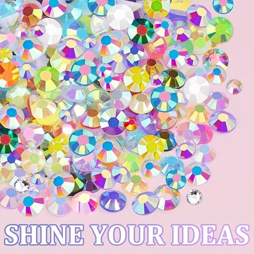 2 Boxes 3+4/5mm Jelly Rhinestones for Bedazzling, 22000Pcs Multicolor Flatback Resin Gems for Crafting, Bedazzler Kit with 2Pcs 10ml B7000 Jewelry Glue for DIY Crafts Book Fabric Decor Nail Art thumbnail 7