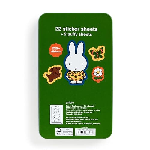 Galison Miffy Sticker Tin – 22 Pages of Miffy Stickers and 2 Pages of Puffy Miffy Stickers thumbnail 10
