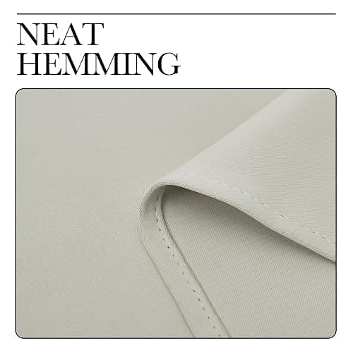 NICETOWN Thermal Insulated Grommet Room Darkening Curtains/Draperies/Panels for Bedroom (Bone White, 2 Panels, W42 x L63 inches) thumbnail 6