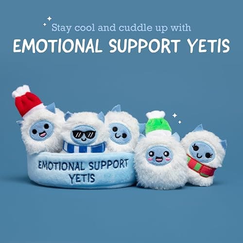 WHAT DO YOU MEME? Emotional Support Yetis by Relatable, Cuddly Plush Toys and Stuffed Animals, Funny, Includes 5 Plushies with Basket, Cute Stocking Stuffer for All Ages thumbnail 3