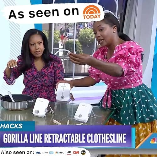 GorillaLine Max – Retractable Clothesline Indoor Outdoor, Non-Sagging Heavy Duty Clothes Drying Line, Wall Mounted Drying Rack, Air Dry Clothing, Max Tighten with GorillaGrip thumbnail 9