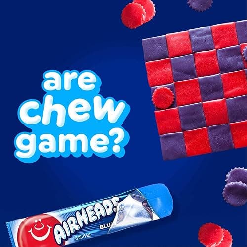 Airheads Full-Size Candy Bars, Taffy Candy Bulk Pack, Individually Wrapped, Blue Raspberry Fruit Flavor Artificially Flavored, 36 Count Box thumbnail 7