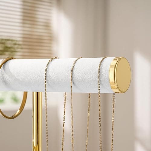 bussdis 2 Tier Bracelet Holder Display - Detachable T Bar White Velvet Bracelet Holder, Jewelry Holder Organizer for Bracelet, Necklace, Earrings, Rings thumbnail 5