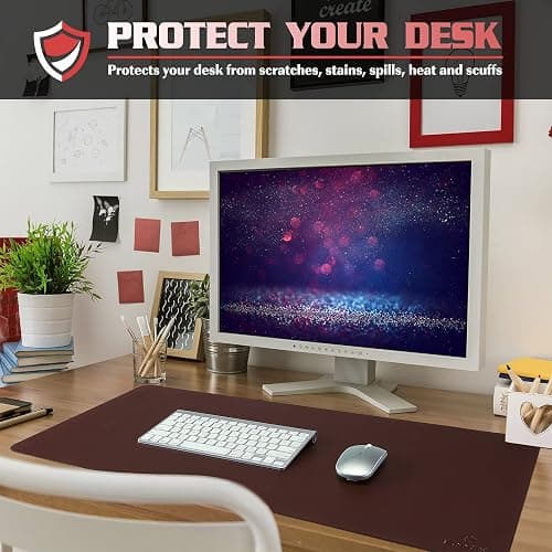 K KNODEL Non-Slip Desk Mat, Desk Pad, Desk Blotter, Desktop Mat for Desk, Large Desk Protector, Office Computer and Laptop Mat for Desk (31.5"x15.7", Brown) thumbnail 5