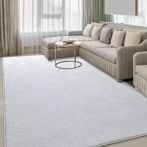 Hutha Large Area Rugs for Bedroom Living Room, 6x9 White Solid Fluffy Super Soft Memory-Foam Furry Bedside Carpets, Modern Indoor Floor Rug Aesthetic Minimalist Rug for Kids Girls Boys Home Decor thumbnail 2