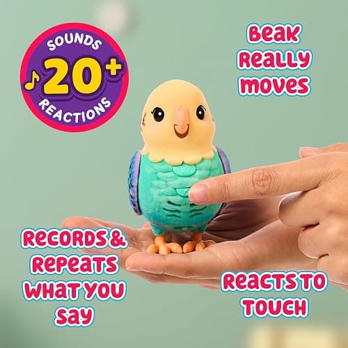 Little Live Pets My Really Real Talking Bird Toy & Cage - Indie, Interactive Voice Repeating Toy, 20+ Sounds & Reactions, Talking Toys for Kids 5-7 thumbnail 3