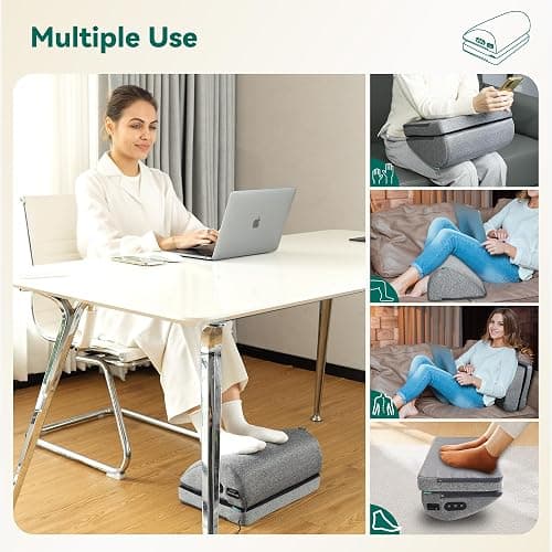 Snailax Heated Foot Rest Under Desk at Work, Desk Foot Stool with Heat & Vibration Massage, Adjustable Height, 2 Heat Levels Foot Warmer Feet Heater for Office Chair, Gaming Home Use thumbnail 7