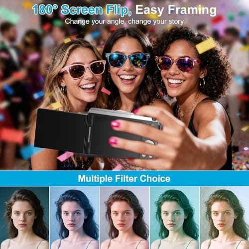 4K Digital Camera for Photography- 56MP Autofocus Vlogging Camera with 3" 180° Flip Screen, 16X Zoom, Flash- Digital Point and Shoot Camera for Travel & Home- Portable Gift for Teens & Beginners thumbnail 5