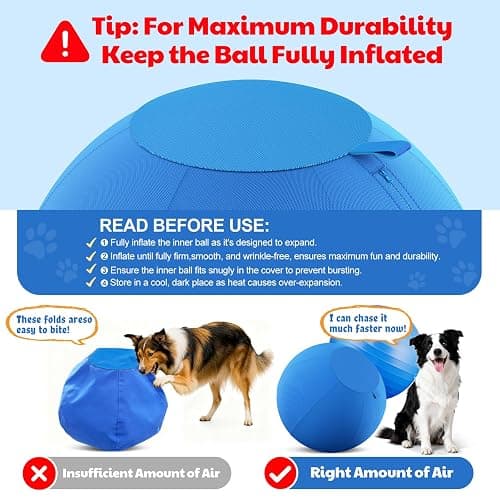 povee Happypaw 18'' Herding Ball for Dogs – Enhanced Chew Resistance & Heavy-Duty Material,Durable Dog Toy Agility Equipment for Australian Shepherds, Cattle, Border Collies, and Small/Medieum Breed thumbnail 5