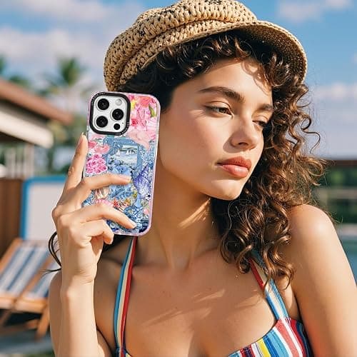 ChiCaseVer for iPhone 14 Case, Coastal Vintage Collage Pattern, Military-Grade Drop Protection, Vintage Coastal Soft Slim TPU Protective Cover with Camera Protection for WomenGirls thumbnail 8