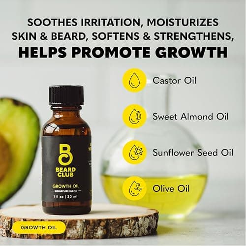 The Beard Club Signature Beard Growth Kit - Derma Roller, Beard Growth Oil, Beard Growth Vitamins, Vitamin Spray & Beard Brush - Gift Set thumbnail 4