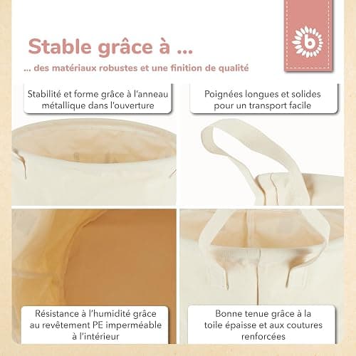 Bieco Panier à Linge Bebe Chevreuil Ella | Paniers à Linge | Laundry Basket | Corbeille a Linge Pliable Panier Linge Panier à Linge Enfant Panier Rangement Enfant Panier a Linge Bebe Panier Linge Bebe thumbnail 4