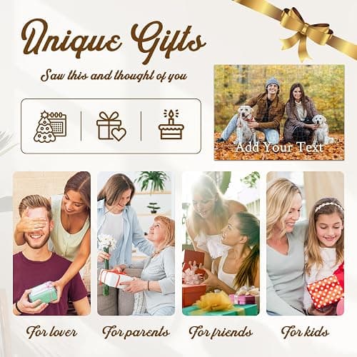 Custom Puzzles from Photos, 300/500/1000 Piece Puzzle for Adults, Personalized Jigsaw Puzzles with Photo Text, Photo Puzzles Personalized Gifts for Family Pet Birthday Christmas Halloween thumbnail 8