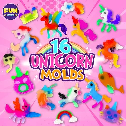 Unicorn Magic Grow Aqua Elves Kit, FunKidz Magical Water Elf Toys for Kids with 25 Colors Gel 16 Unicorn Molds to Make Over 100 Water Pets Crafts for Girls Boys Ages 3+ thumbnail 6