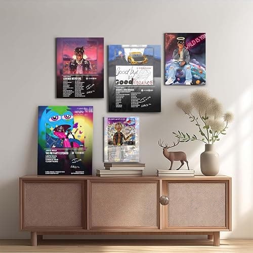 Juice WRLD Canvas Wall Art Goodbye & Good Riddance 5-Year Anniversary Special Edition Rap Album Cover Poster, Exclusive Music Prints for Bedroom Game Room Living Room Bar Studio, Framed 11x14inch thumbnail 2