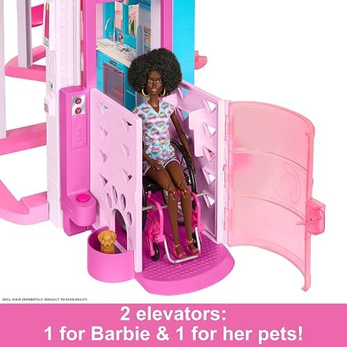 Barbie Dreamhouse, Pool Party Doll House with 75+ Pieces and 3-Story Slide, House Playset, Pet Elevator and Puppy Play Areas thumbnail 5