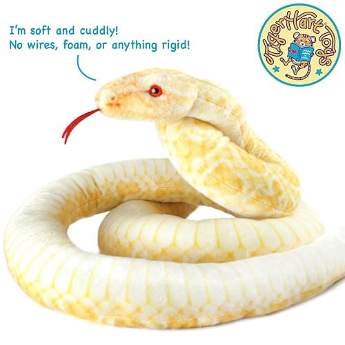 TigerHart Alba The Albino Burmese Python - 100 Inch Long Stuffed Animal Plush Snake thumbnail 4