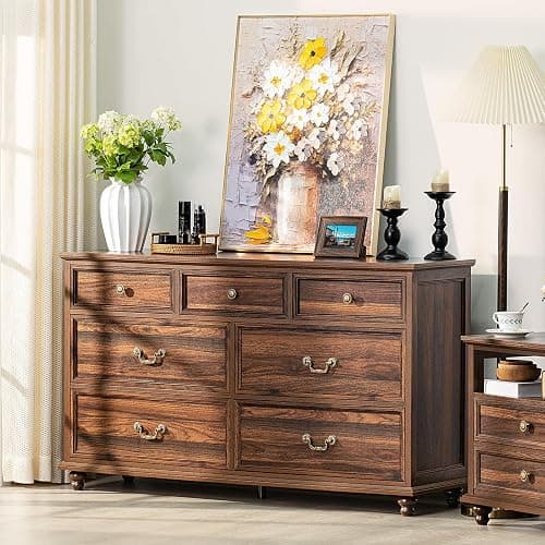 Joaxswe Farmhouse Dresser and Nightstand Set - 3 Piece, 54" Wide Dresser and 24" Nightstands for Bedroom, Living Room, Hallway thumbnail 2