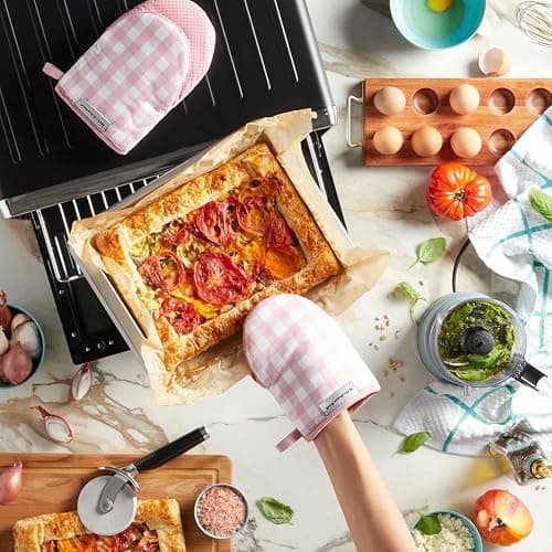 KitchenAid Gingham Mini Oven Mitt 2-Pack Set, Dried Rose, 5.5"x8" thumbnail 5